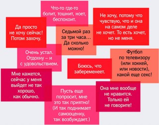 Рейтинг истинных причин отказа мужчин от секса